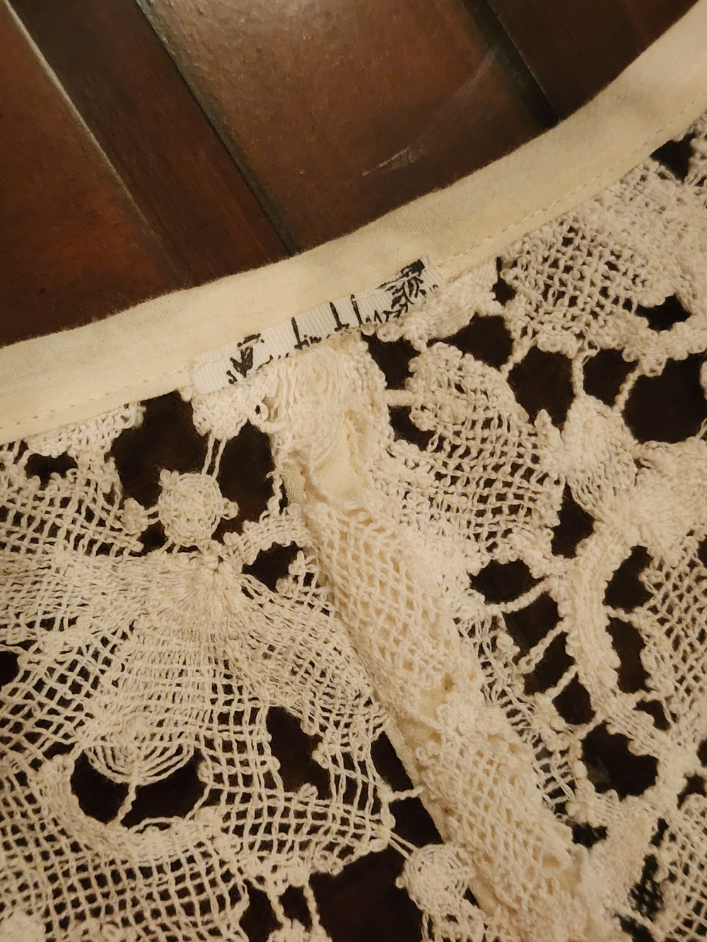 Free People Ivory Crochet Lace Open-Front Duster - Picture 8 of 10